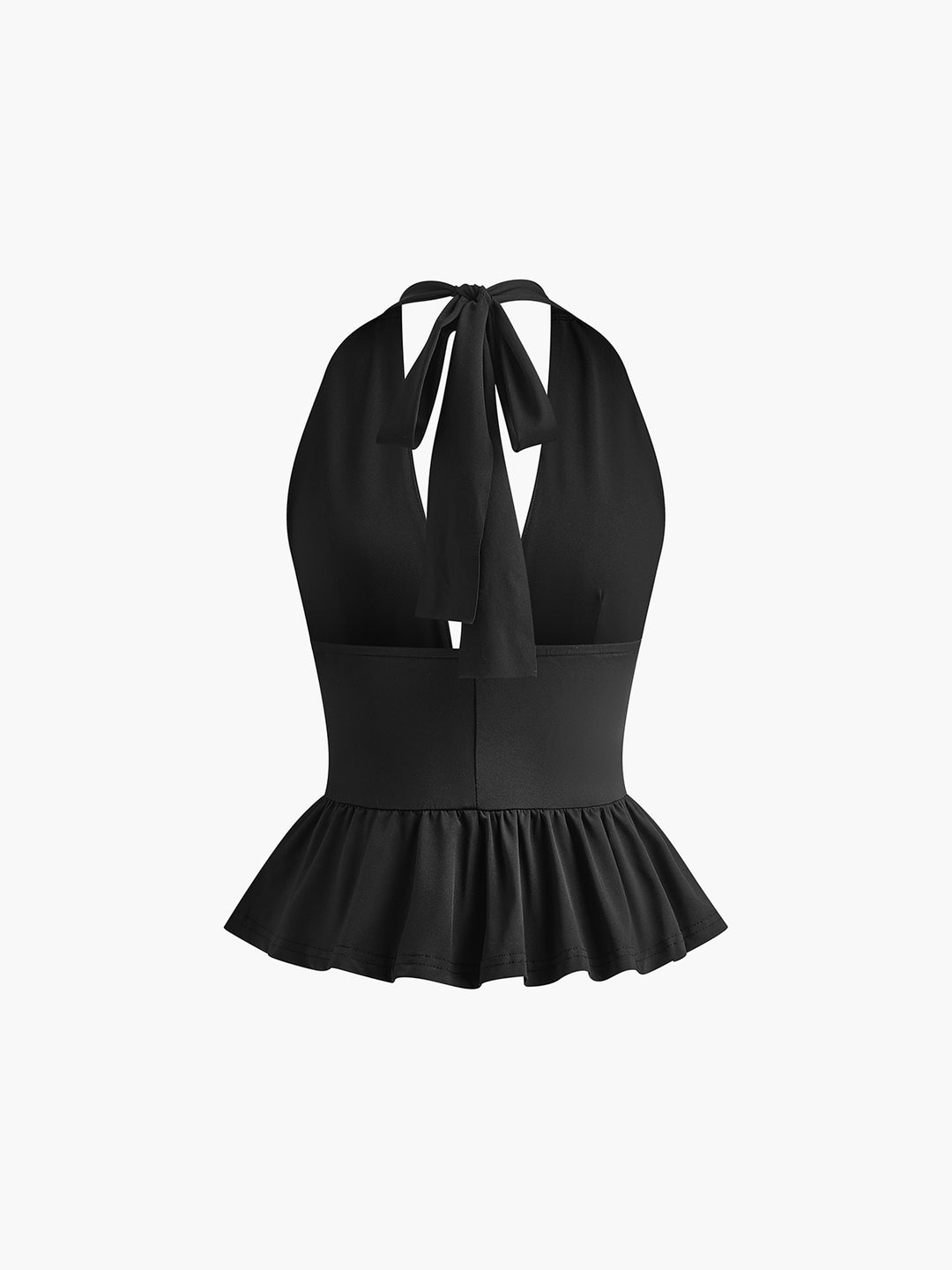 Her lip to Odeon Ruffled Knit Top M ブラック Huntley Black Sweetheart Corset Top With Satin Puff Hem