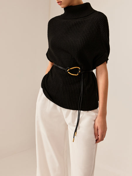 【DISCERNMENT】Mono Brushed Half Turtleneck Sweatshirt Front Zip Cardigan Sweater - School Uniforms | French Toast