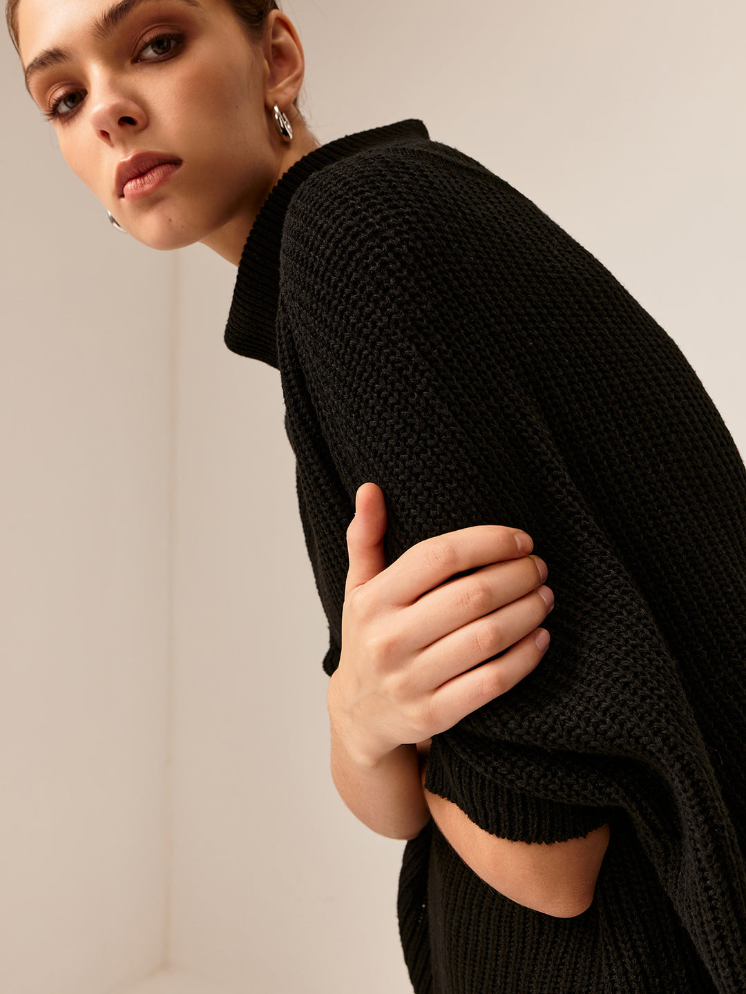 【DISCERNMENT】Mono Brushed Half Turtleneck Sweatshirt Front Zip Cardigan Sweater - School Uniforms | French Toast
