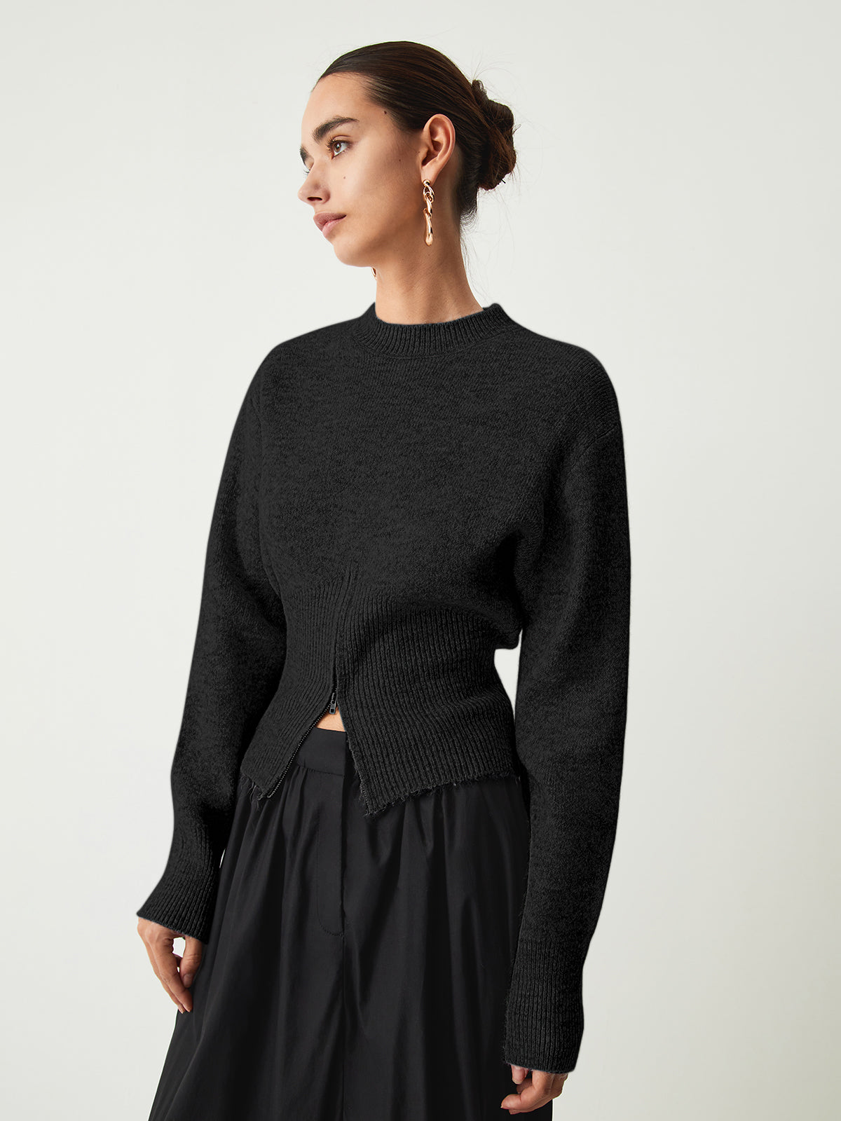 Half Zip Fuzzy Sweater – COMMENSE