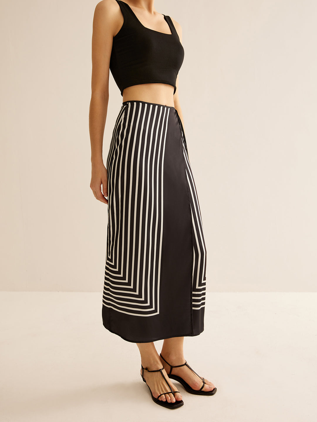 【LOW CLASSIC】 STRIPE KNIT WRAP SKIRT★送料・関税込★ Low Classic】 STRIPE KNIT WRAP SKIRT 2色 (LOW CLASSIC