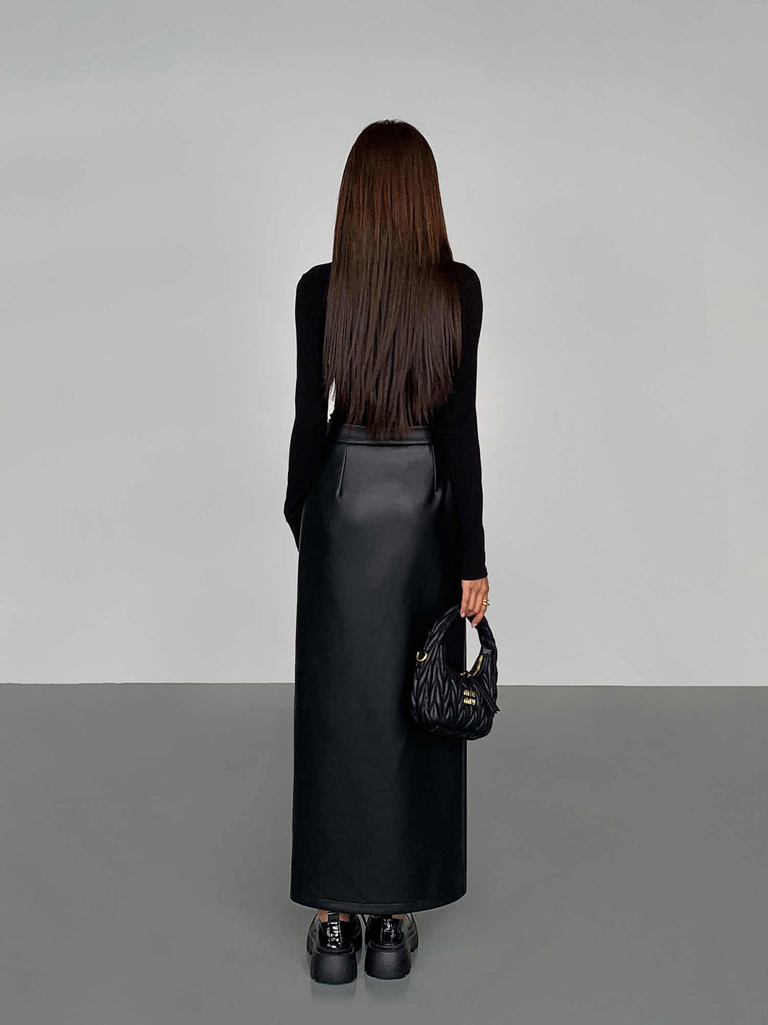 【Anyone more】Mibe Leather Tiered Skirt Pants 0939620f640dac300036c7ec8ffda4