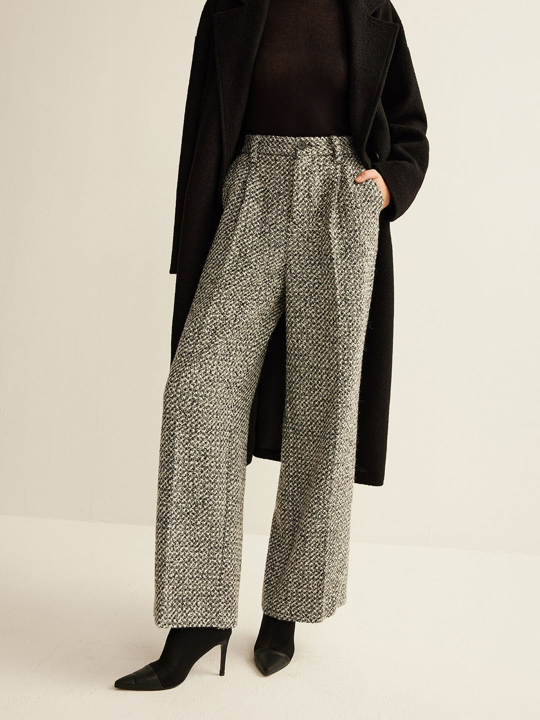パンツ BREEZE TWEED DEEP TUCK BAGGY SLACKS S WYM LIDNM（ウィム バイ リドム）の「BREEZE TWEED DEEP TUCK