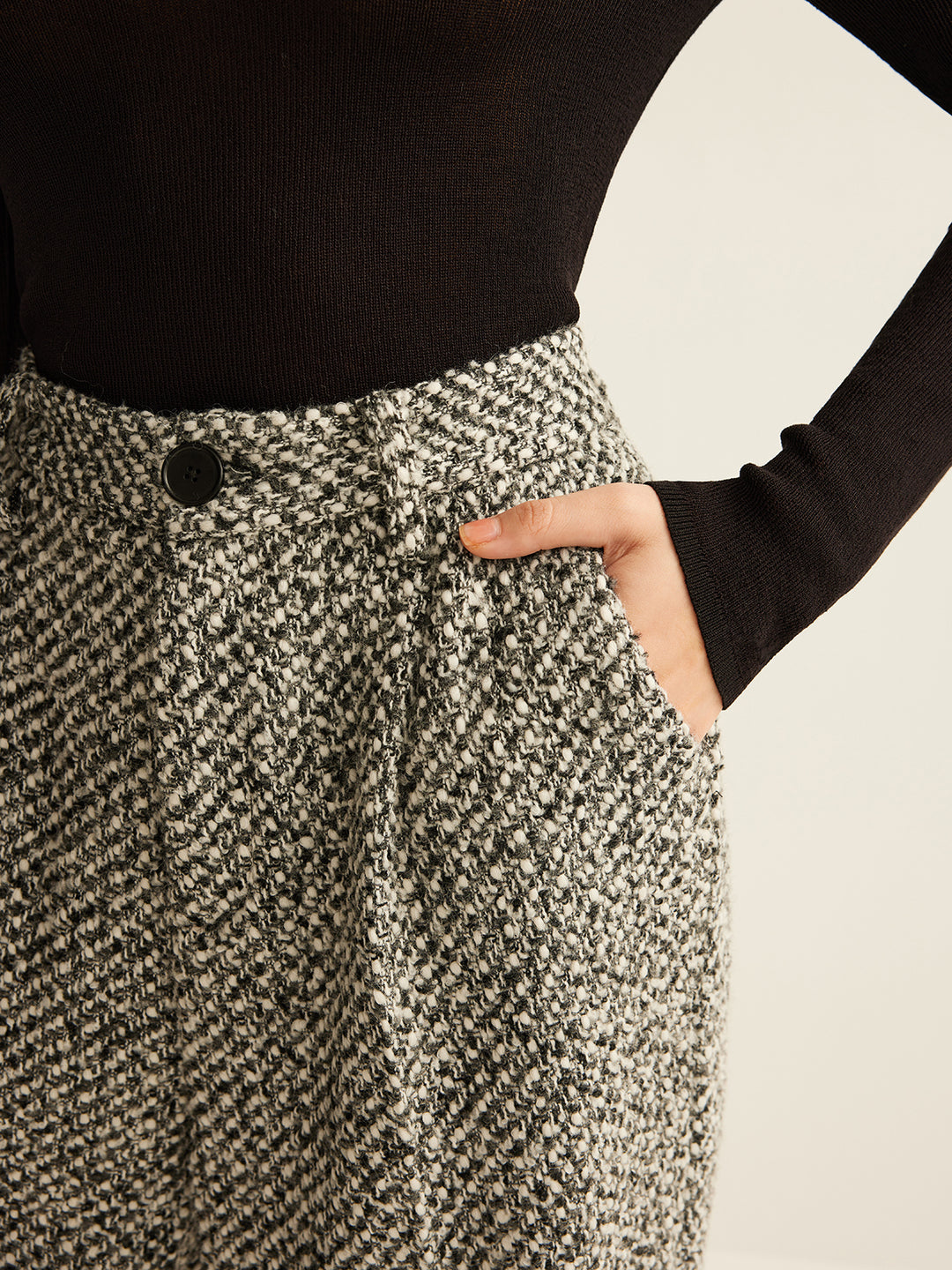 Wool-Blend Tweed Pants | COMMENSE