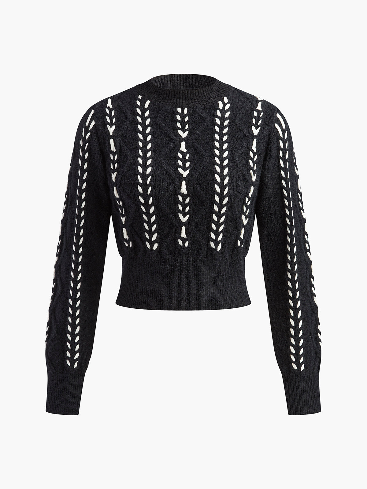 Contrast Binding Cinched Twist Sweater – COMMENSE