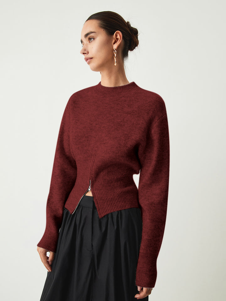 Half Zip Fuzzy Sweater – COMMENSE