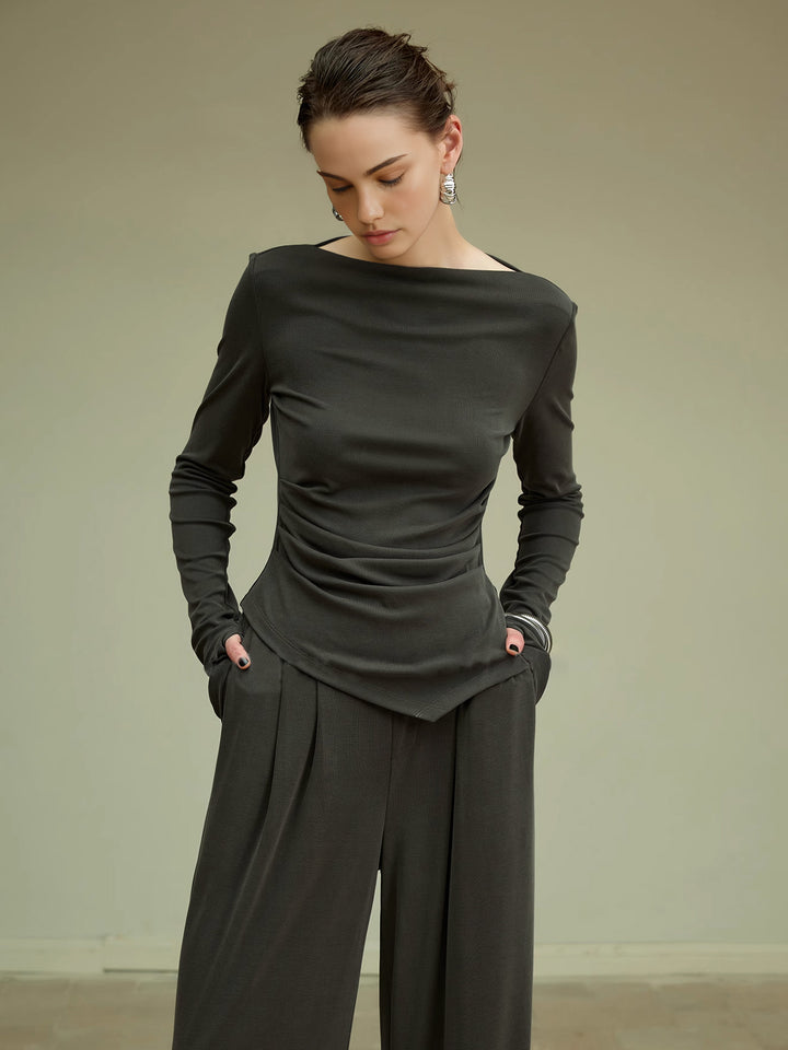 Pleated Draped Jersey Pants – COMMENSE