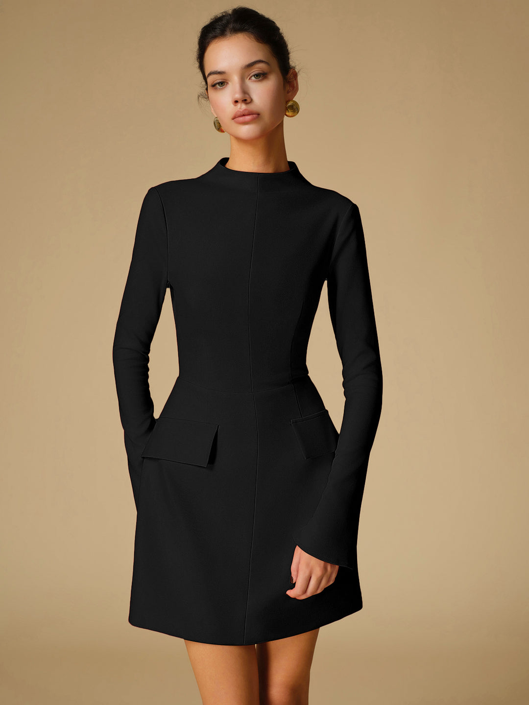 ワンピース maison celon /mock neck drape dress mock neck drape dress（マキシ丈/ロングワンピース）｜célon