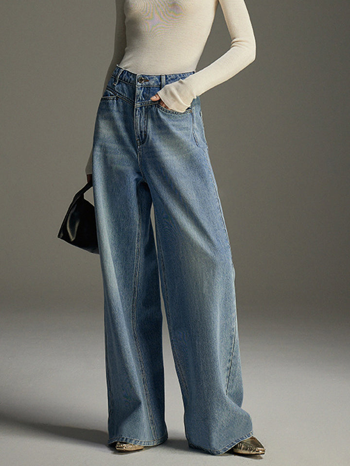 デニム・ジーパン CARVEN TR201-TROUSERS WIDE LEG TROUSER (6251K2100101 5121) Carven Women's Ready-to-Wear | Wide Leg Jeans