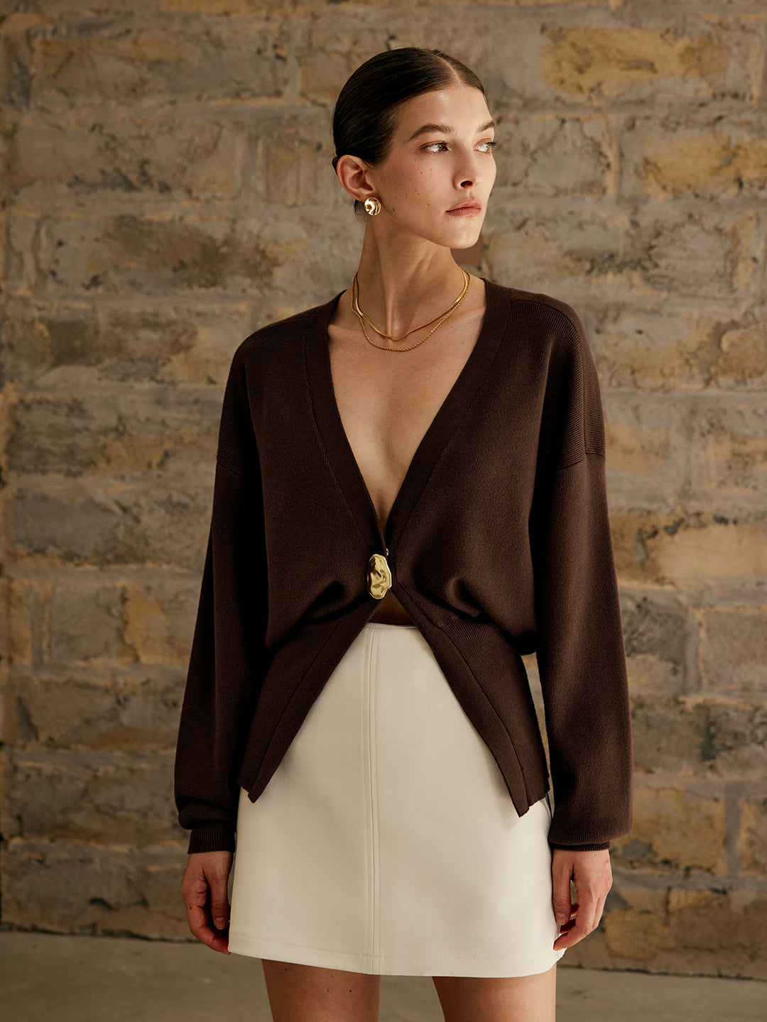 限定版 Golden COMMENSE – Cardigan Plain Button トップス