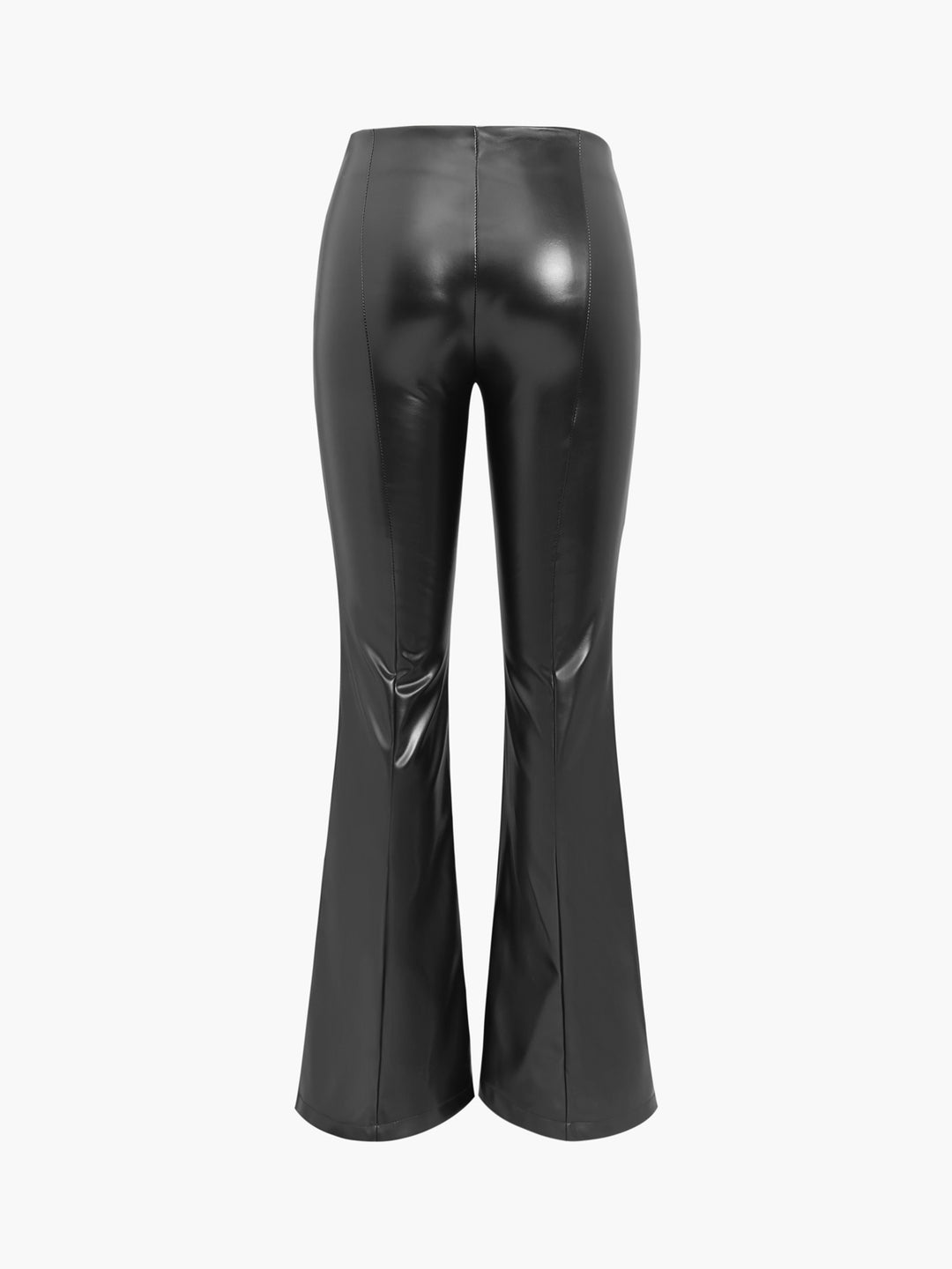 Faux Leather Zippered Flare Pants – COMMENSE