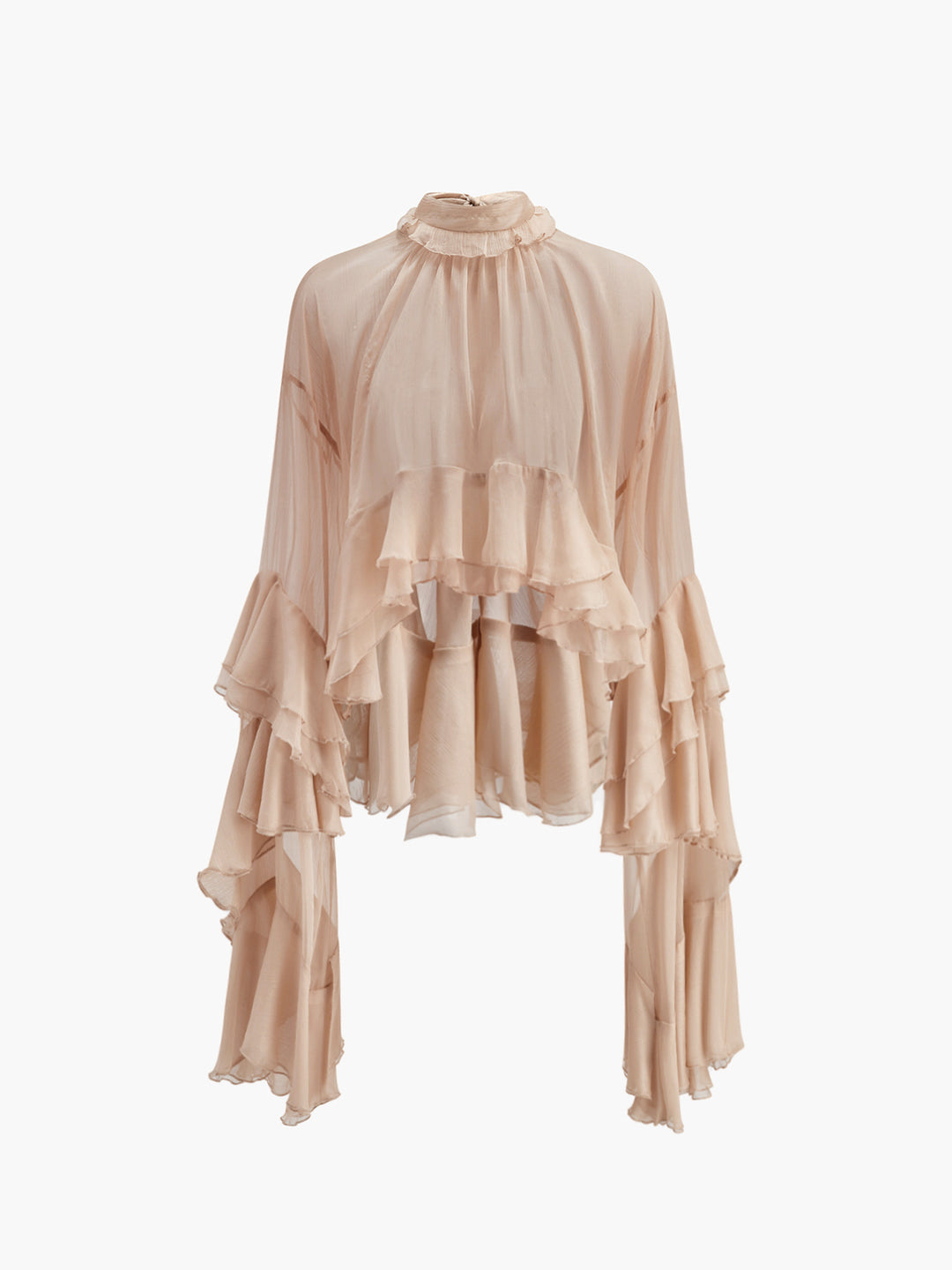 PELLICULE ruffle chiffon blouse タグ付き - メルカリ