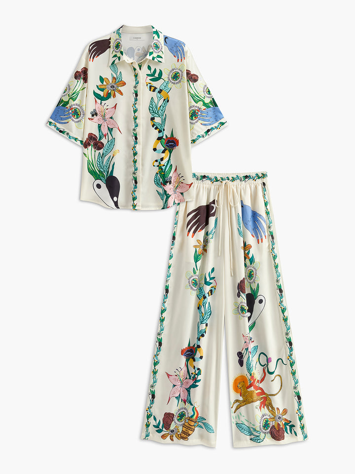 タグ付き FLOWER PRINT VELOUR PANTS 直近モデル KENZO | PRINTED STRAIGHT JEANS