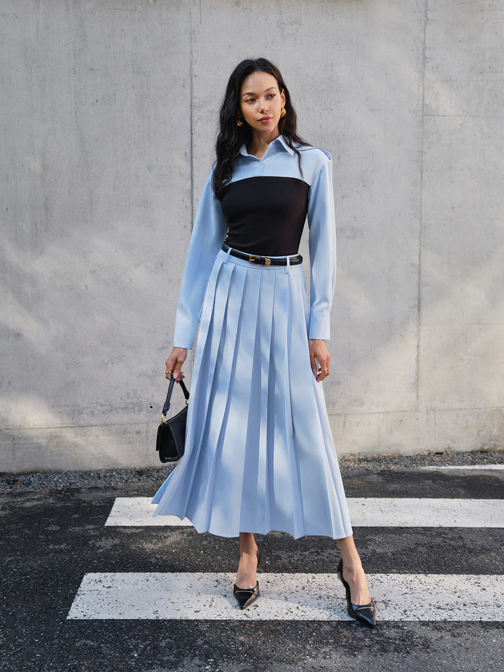Minimalist Pleated Skirt Without Belt – COMMENSE