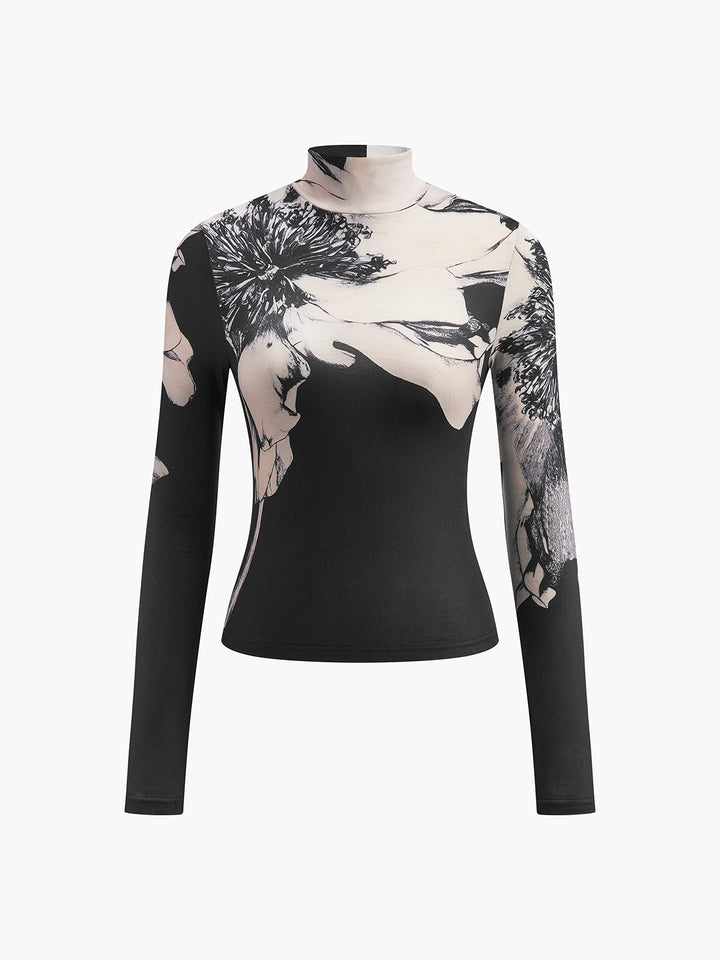 Mock-Neck Tye Dye Printed Shirt – COMMENSE