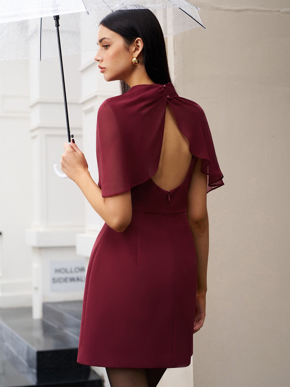Funnel Neck Backless Zipper Dress | COMMENSE Funnel Neck Backless Zipper Dress | COMMENSE