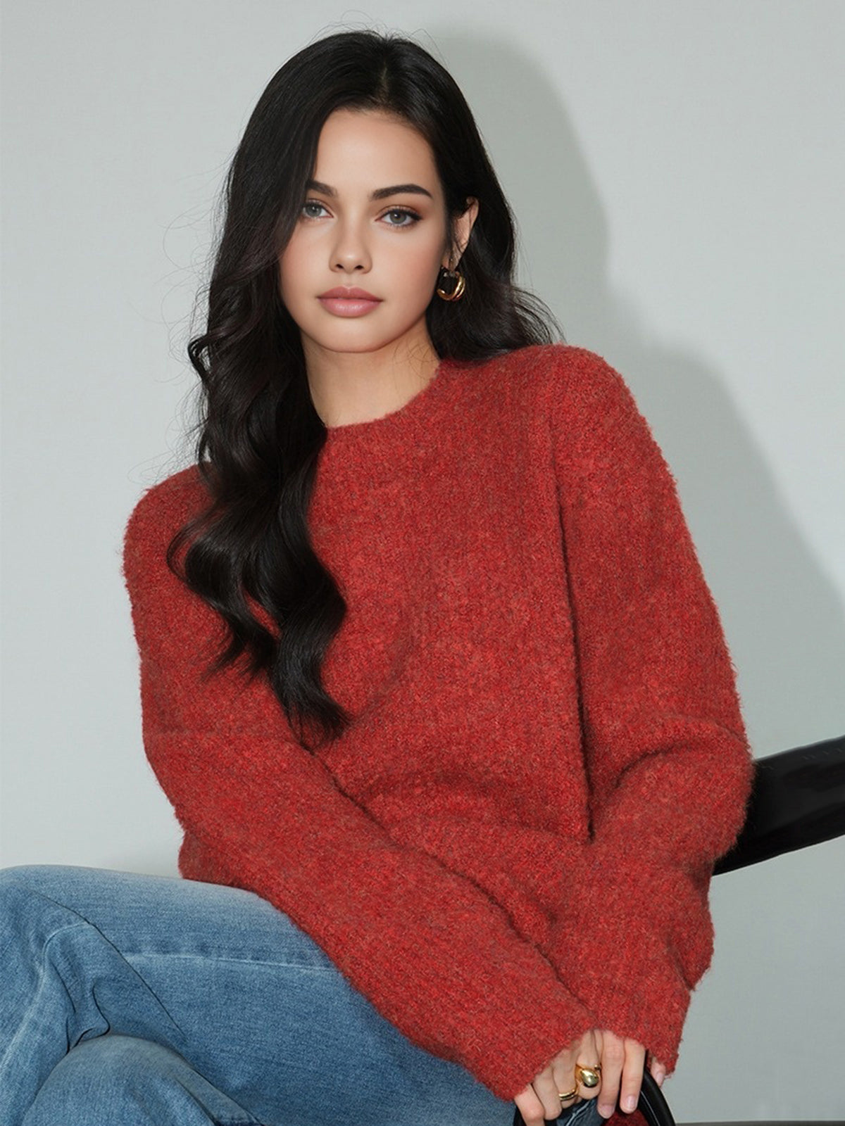 Wool-Blend Elegant Ribbed Sweater | COMMENSE