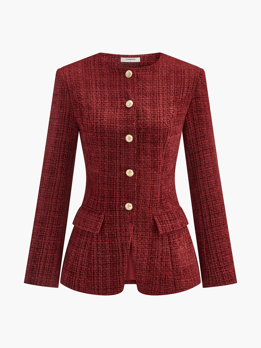 Button Down Slit Tweed Blazer – COMMENSE