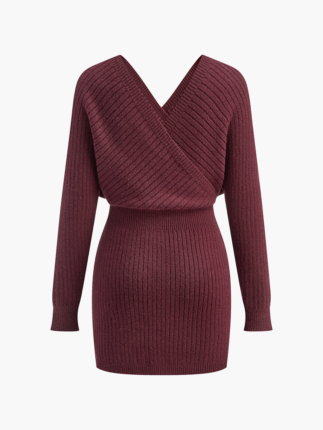 Criss cross cinched sweater dress - White