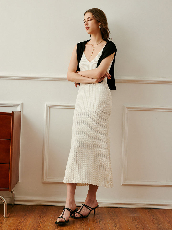 Ribbed Spaghetti Strap Knit Dress | COMMENSE Ribbed Spaghetti Strap Knit Dress | COMMENSE