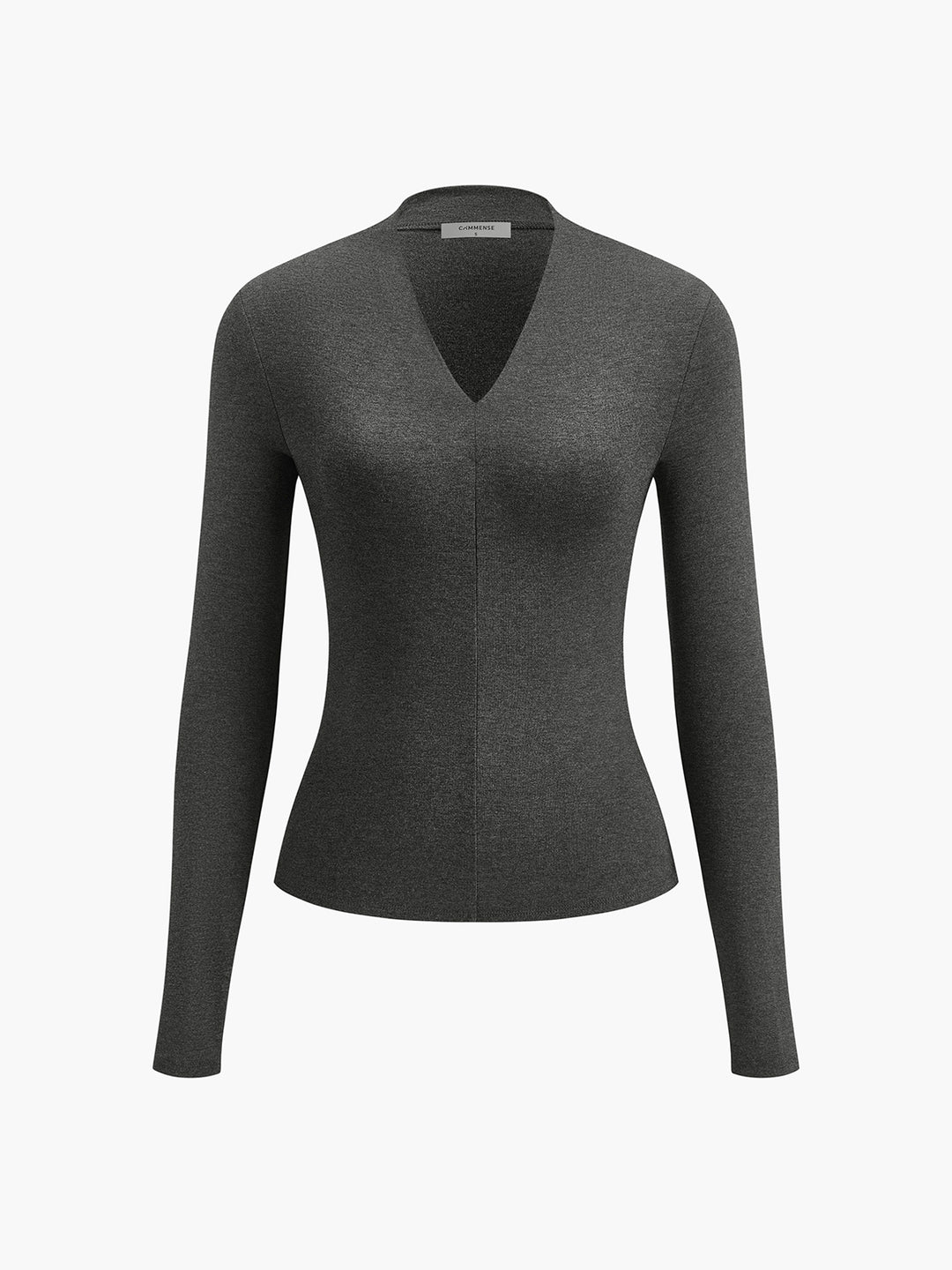 V-Neck Bodycon Jersey T-Shirt – COMMENSE
