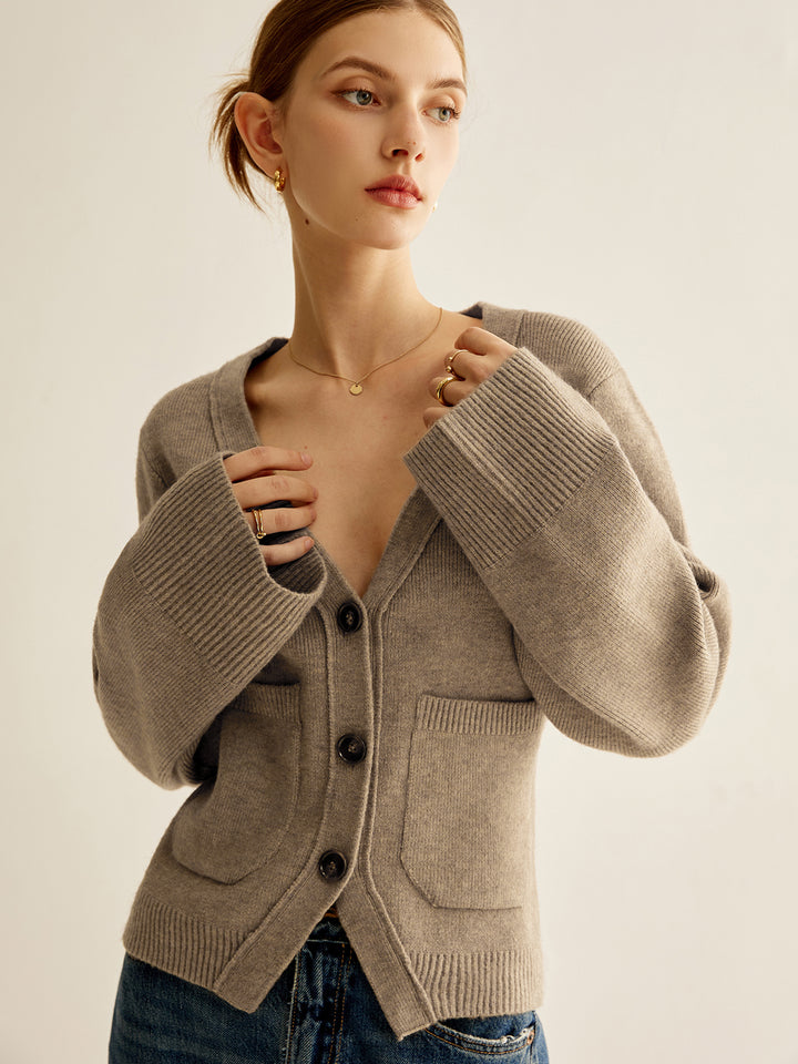 アウターその他 KIRSH Cherry V-neck cardigan set-up brown KKRSCCD503MBRA KIRSH Cherry V Neck Cardigan Setup Light Red | Cardigans for