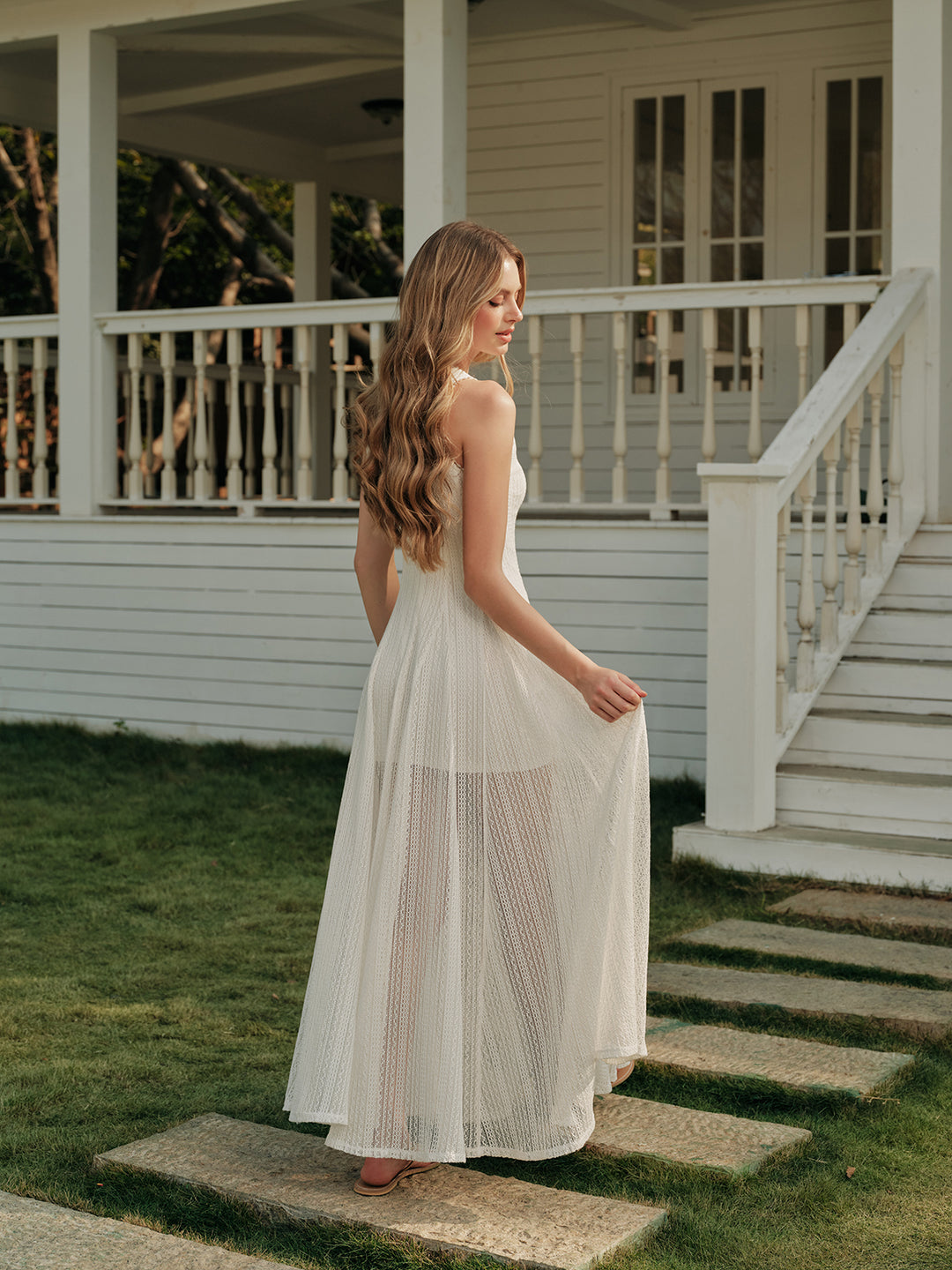Semi-Sheer Lace Sleeveless Dress | COMMENSE Semi-Sheer Lace Sleeveless Dress | COMMENSE
