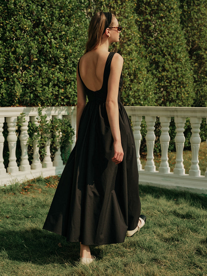 Backless Pleated Sleeveless Long Dress | COMMENSE Backless Pleated Sleeveless Long Dress | COMMENSE