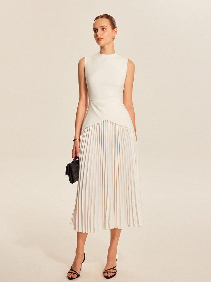 ワンピース VALLAN Sleeveless Drape Pleats Dress Sleeveless Drape Pleats Dress – VALLAN