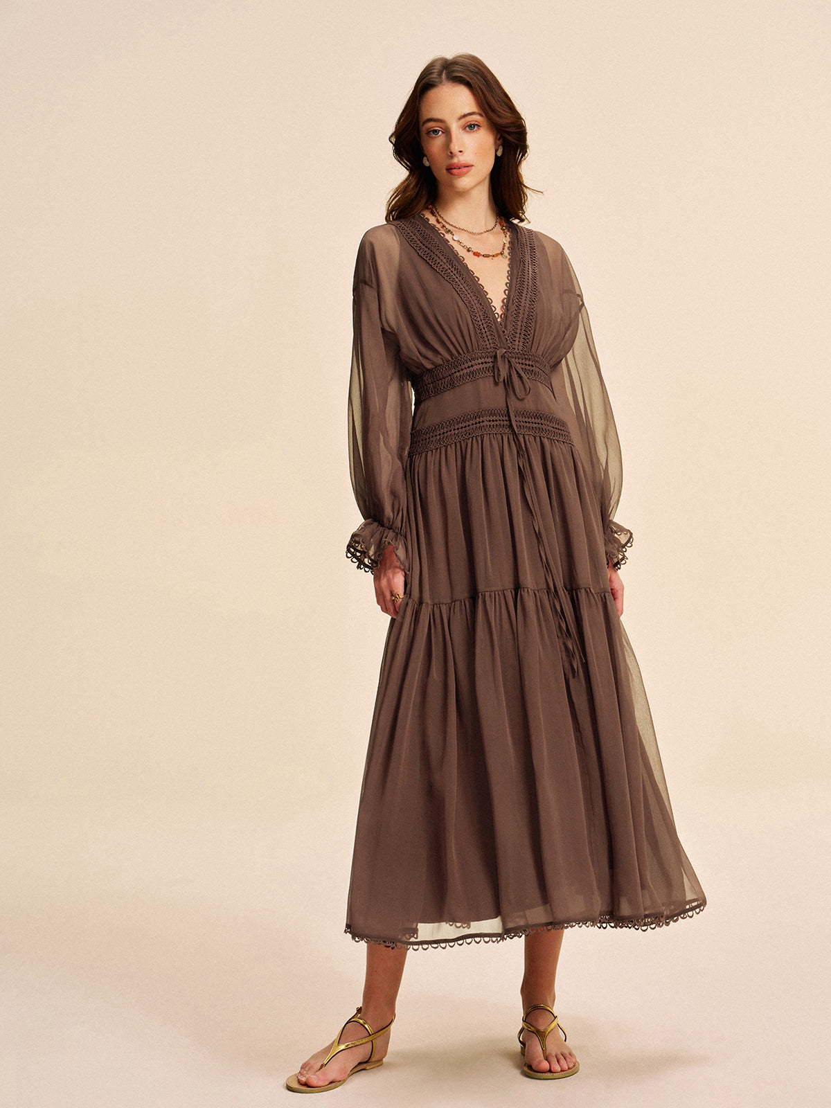 Boho Semi-Sheer Chiffon Dress
