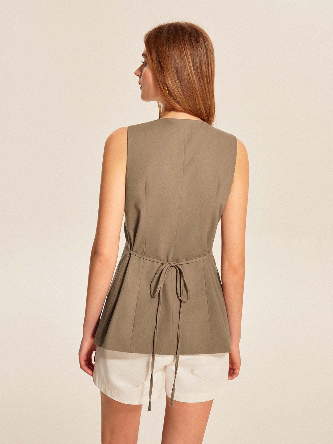 Asymmetric Button Pocket Detail Vest – COMMENSE