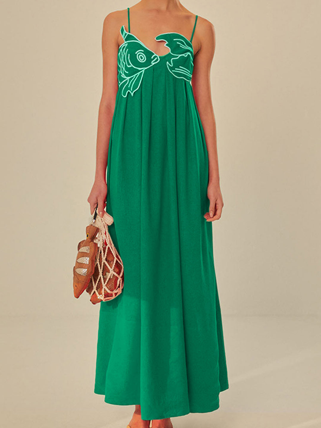 Embroidered Fish Semi-Sheer Cami Dress | COMMENSE Embroidered Fish Semi-Sheer Cami Dress | COMMENSE