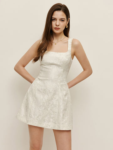 Square Neckline Jumper Dress