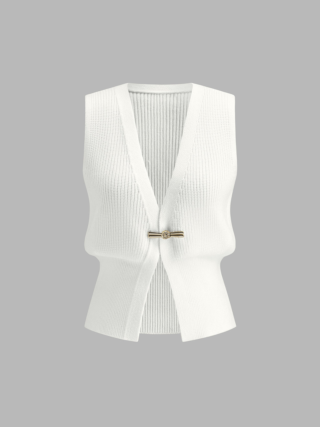 Metal Buckle Waisted Sweater Vest – COMMENSE