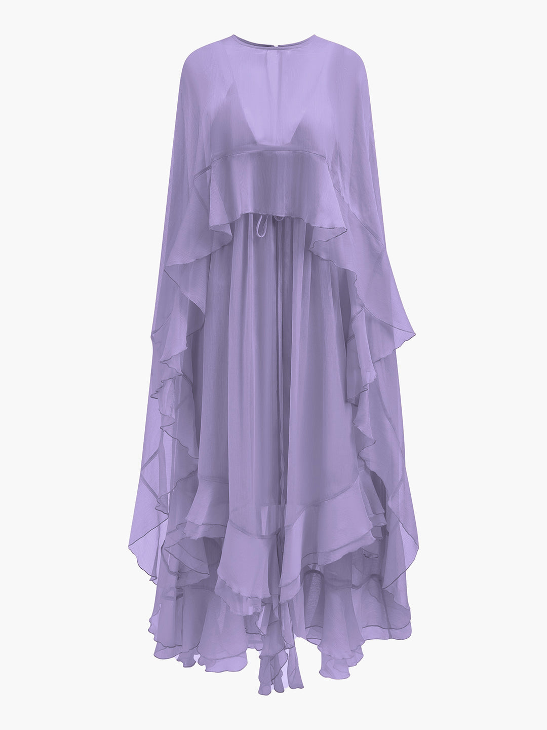 Semi-Sheer Chiffon Layered Dress With Cloak | COMMENSE Semi-Sheer Chiffon Layered Dress With Cloak | COMMENSE