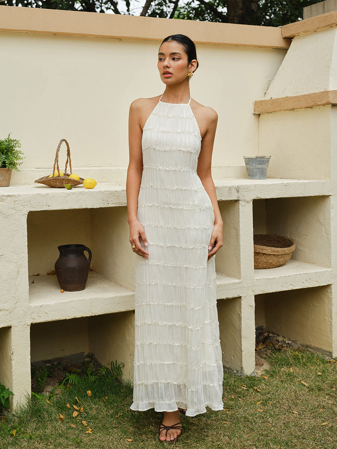 commense halter dress Halter Strappy Back Ruffled Dress