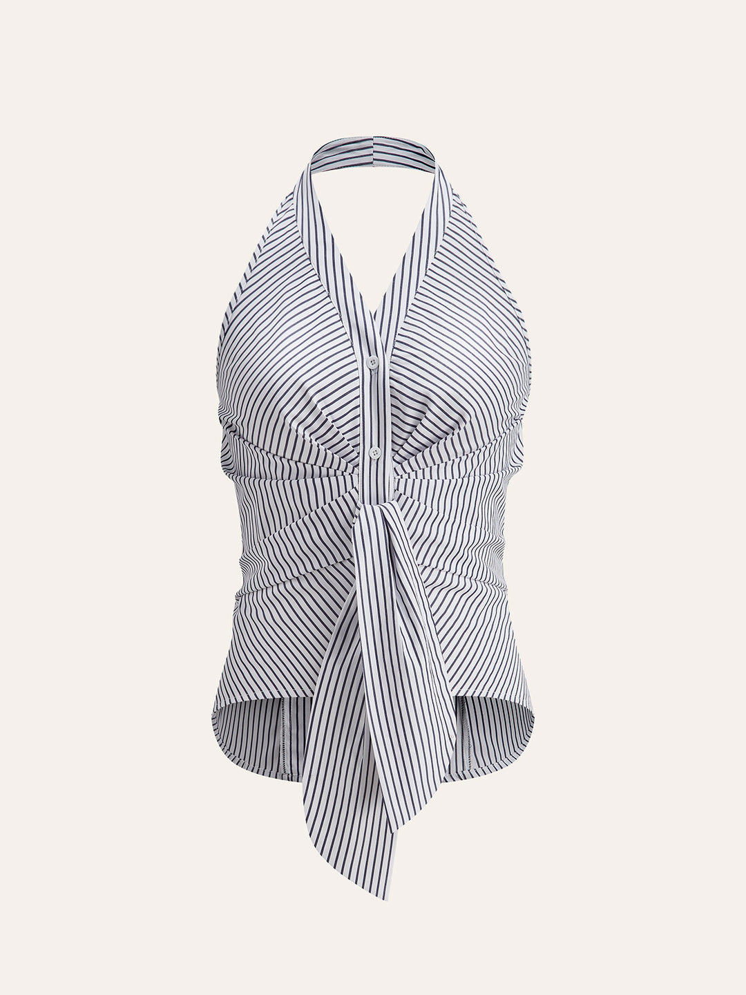 Striped Halter Tie Top | COMMENSE