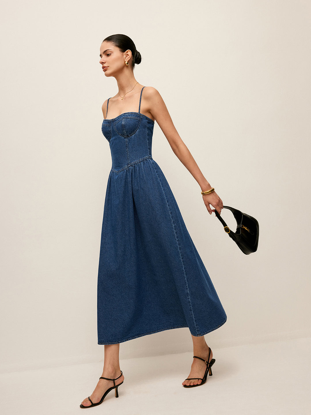 Sweetheart Collar Denim Dress | COMMENSE Sweetheart Collar Denim Dress | COMMENSE