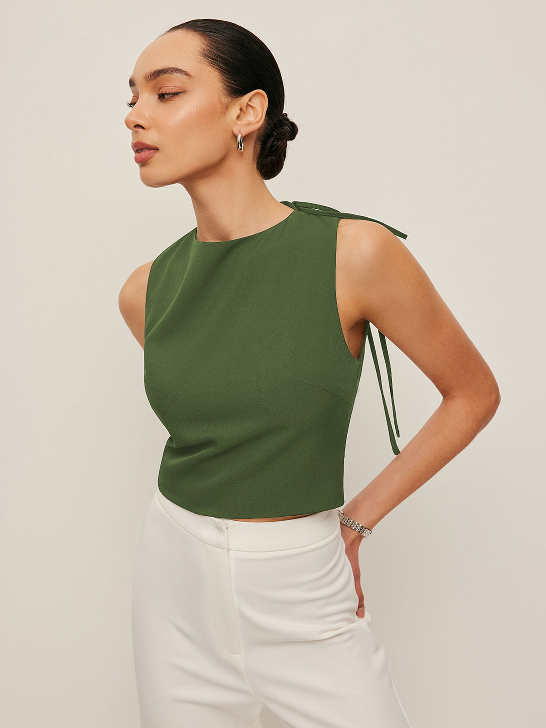 Asymmetrical Open-Back Tie Top | COMMENSE