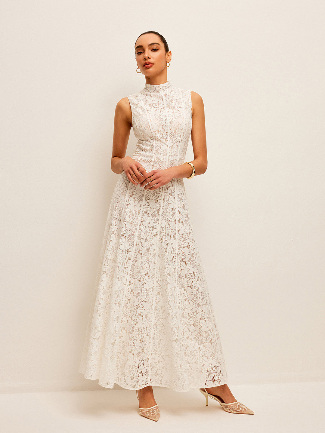 Semi-Sheer Lace Dress – COMMENSE