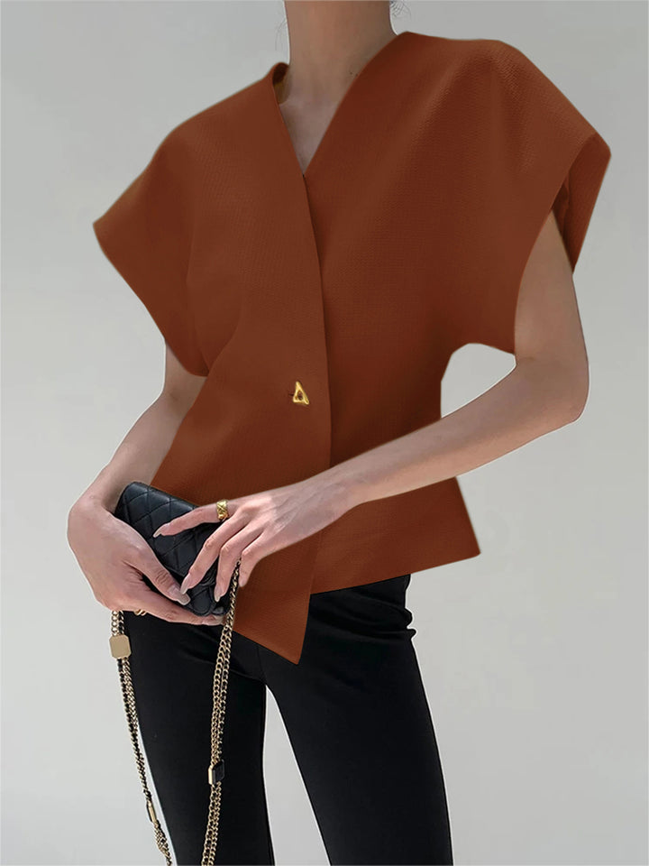 1点物★ONE & ONLY Maniérisme BlousEn Cotton Voile Dot Leaf Embroidery French Sleeve Blouse