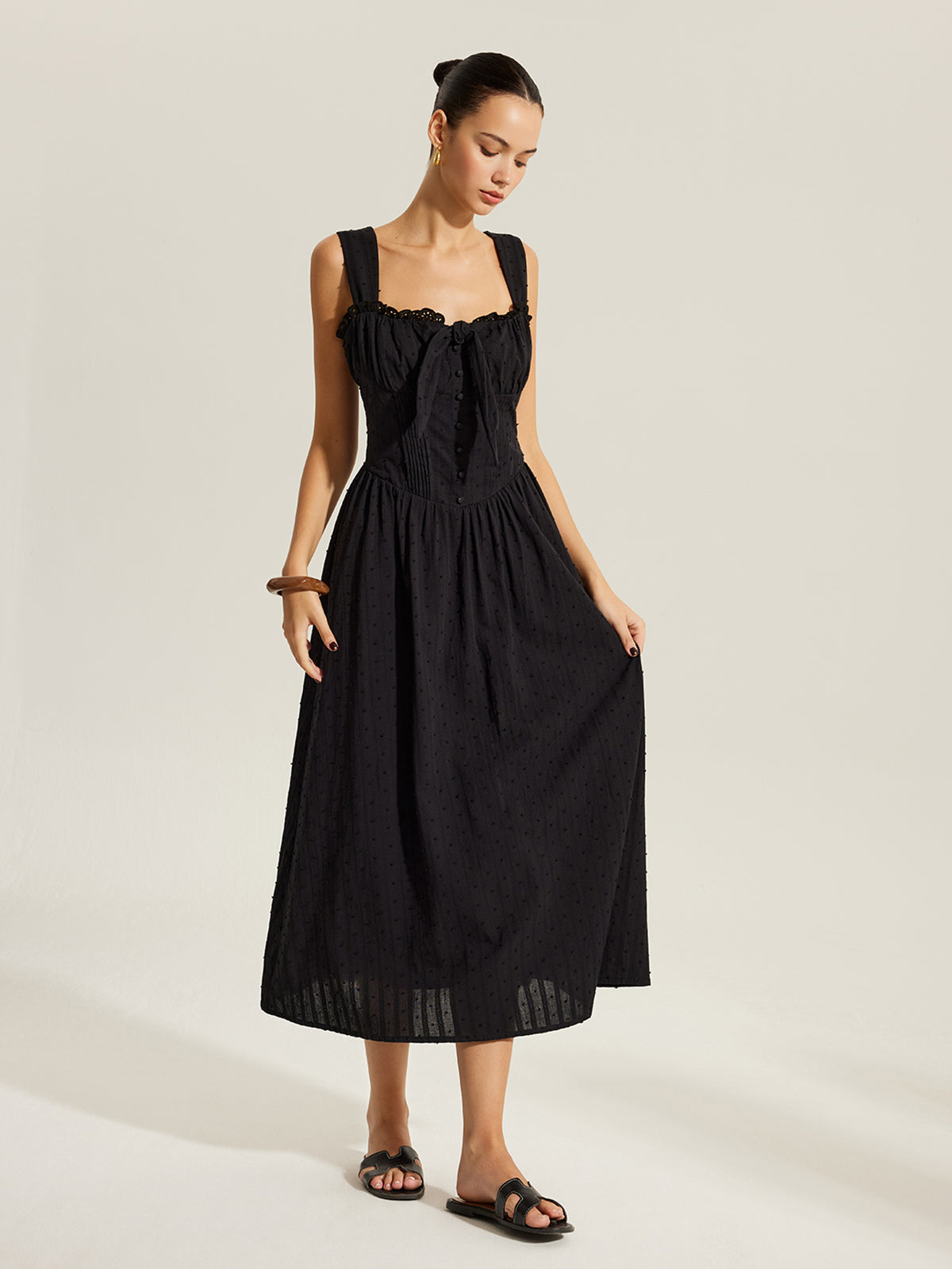 Cotton Sweetheart Neckline Dress | COMMENSE Cotton Sweetheart Neckline Dress | COMMENSE