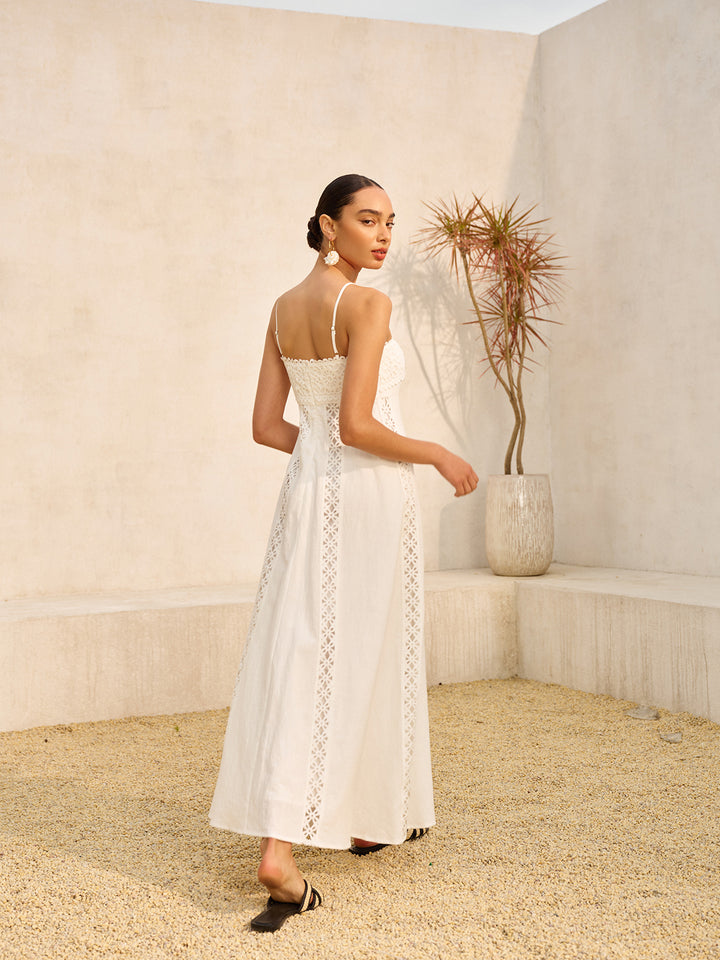 Lace Trim Cotton Cami Dress | COMMENSE