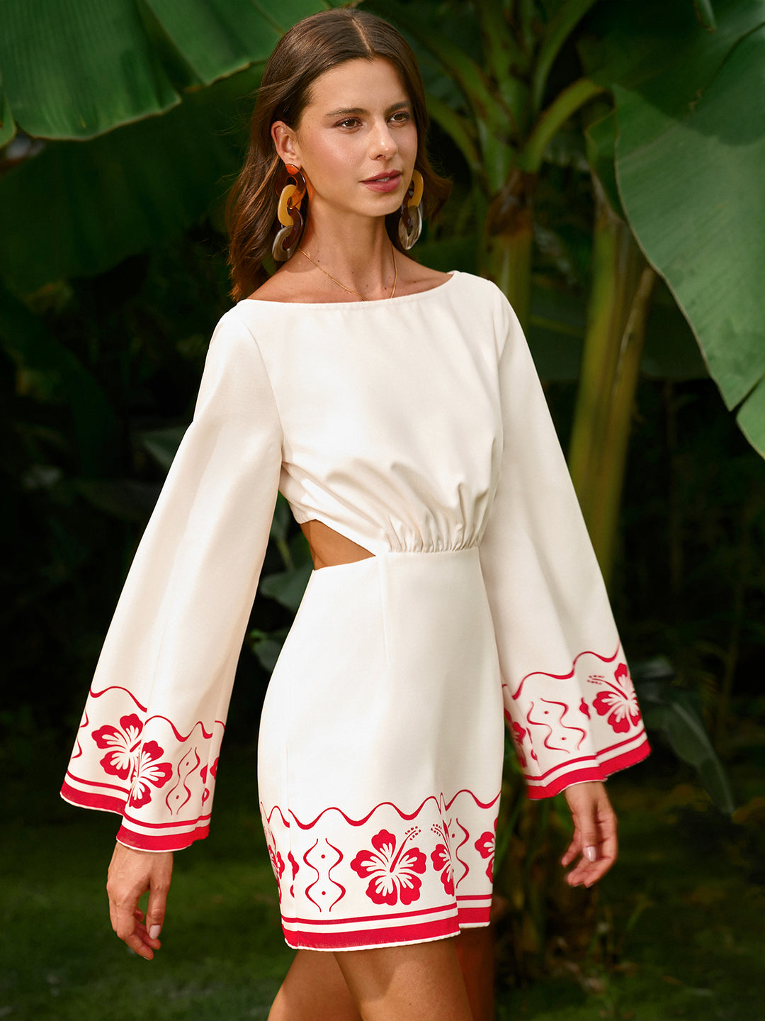 Floral Embroidered Backless Tie Dress | COMMENSE