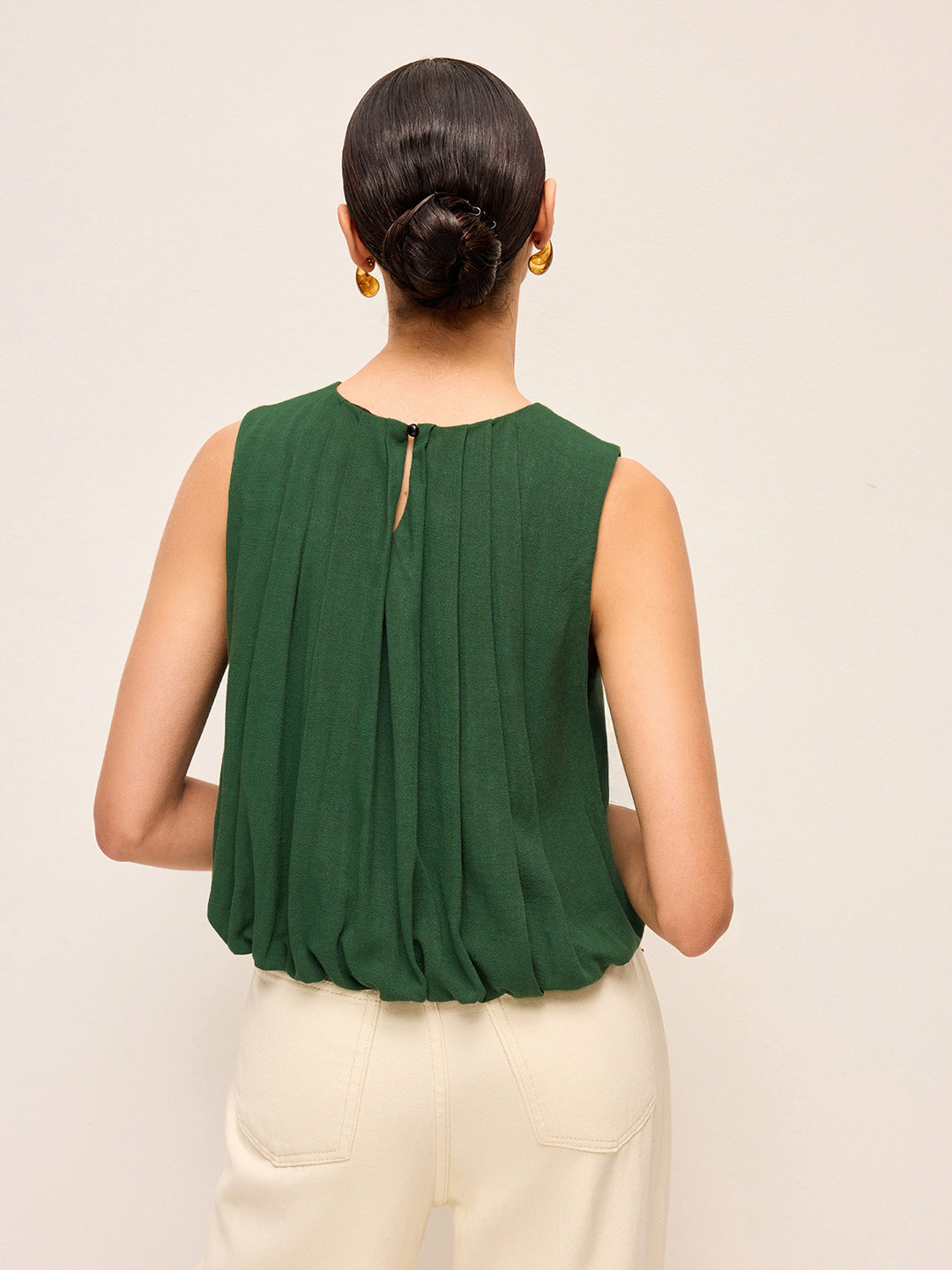 売れ筋商品|||２４セブンコンフォート カットソー トップス レディース Print Pleated Crew Neckline Back Closure Sleeveless Top Miscellane Pleated Tie Back Plisse Tank Top – COMMENSE