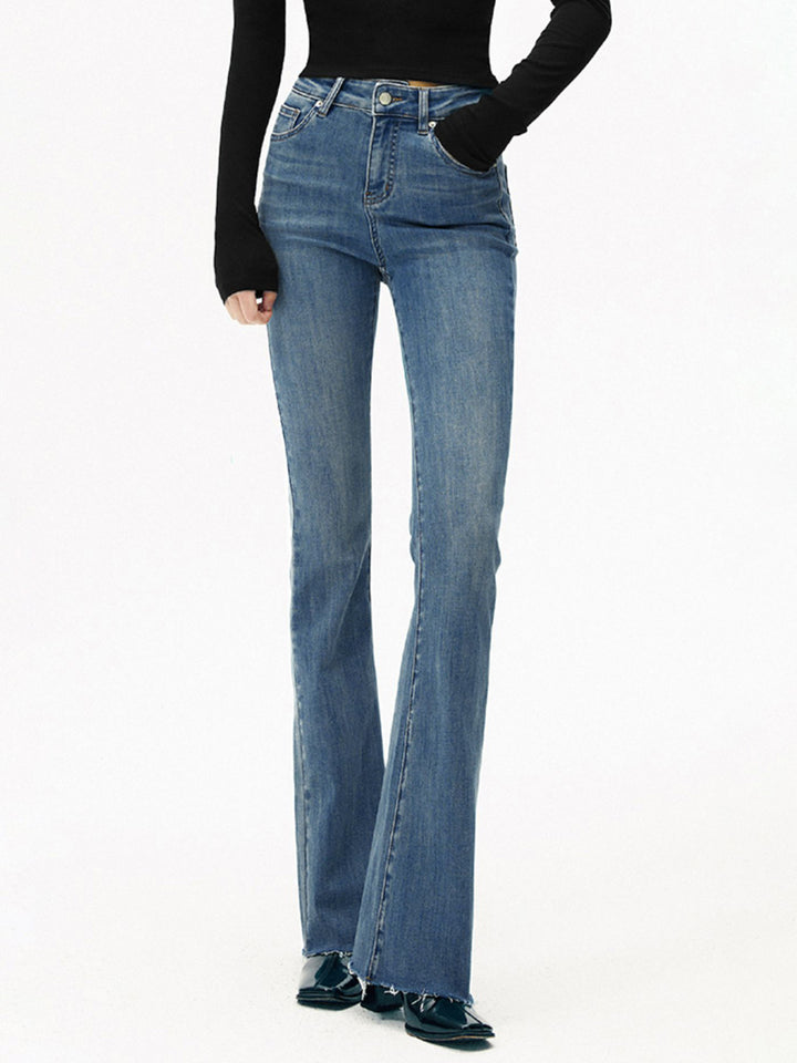 High-Waist Denim Bootcut Jeans – COMMENSE