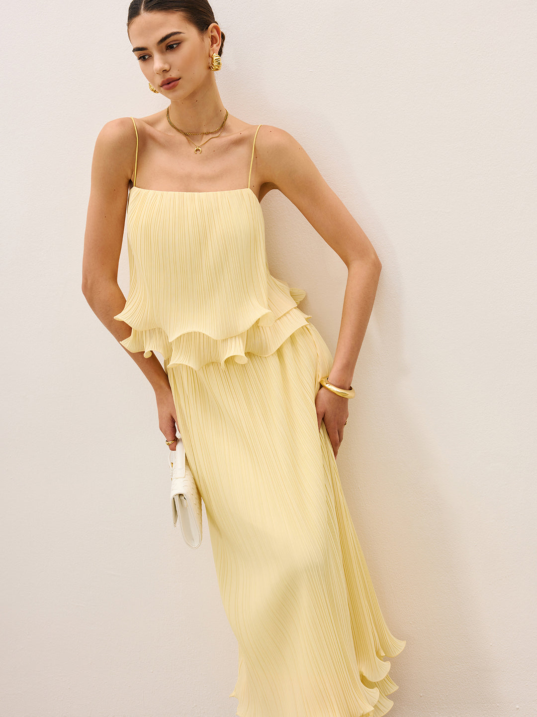 国内で当店のみ CFIERCE - LAYERED PLEATED SKIRT xq_17_56c700d5-19c6-4294-8fbe-