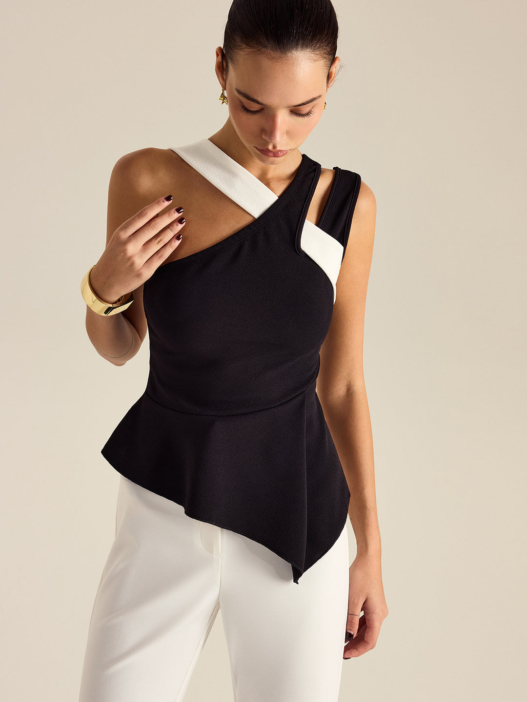asymmetrical peplum top