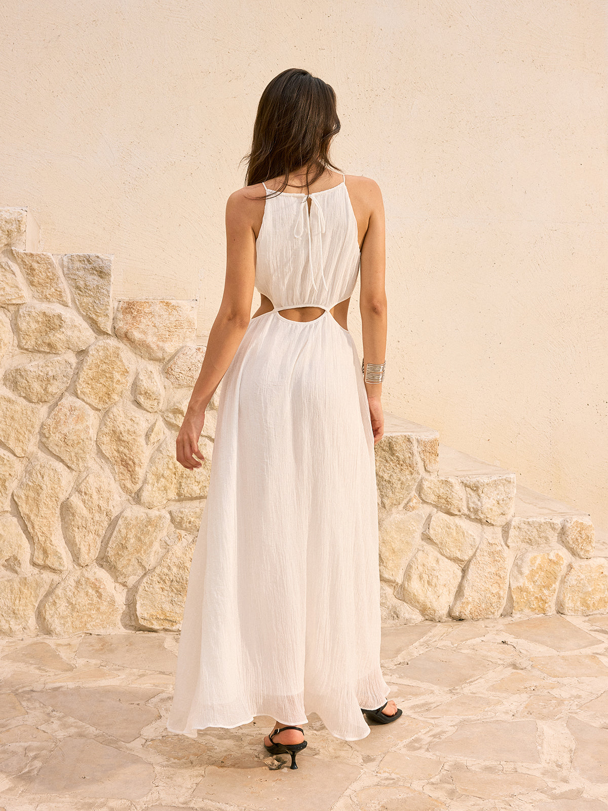 Cut-Out Maxi Dress With Slit | COMMENSE Cut-Out Maxi Dress With Slit | COMMENSE