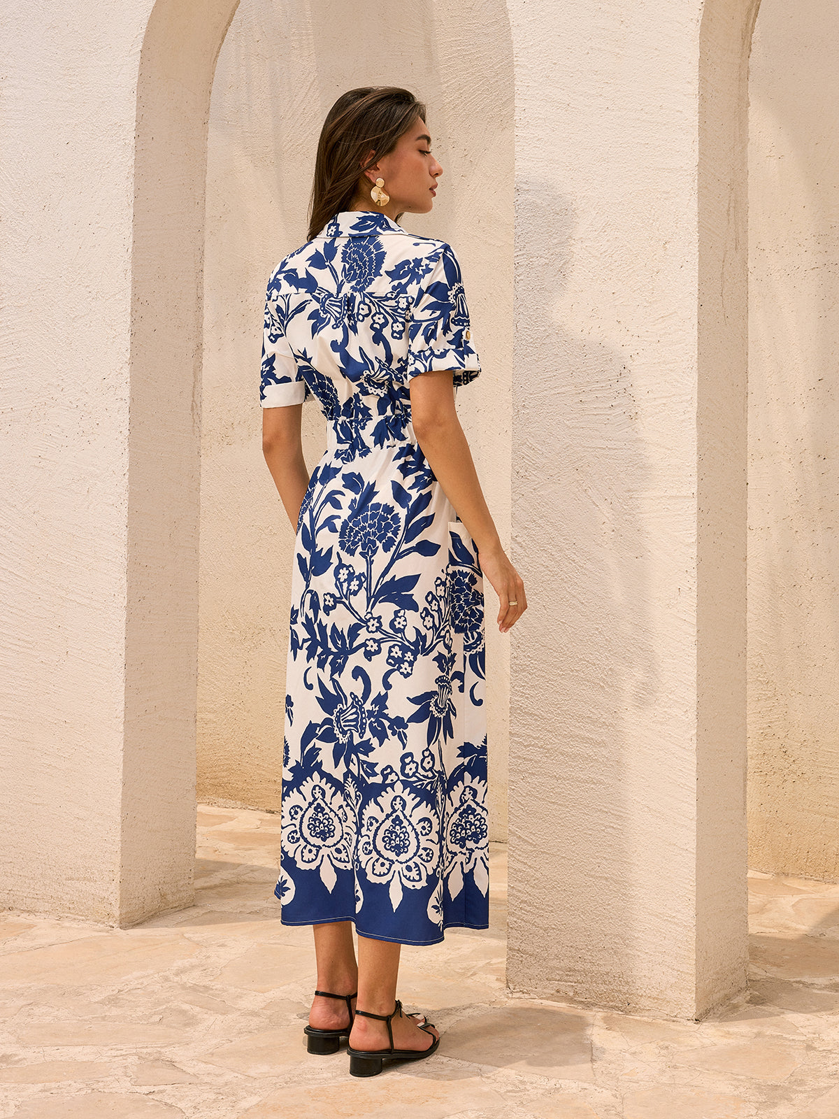 Pocketed Belted Floral Print Midi Dress COMMENSE pocketed-belted-floral-print-midi-dress-commense